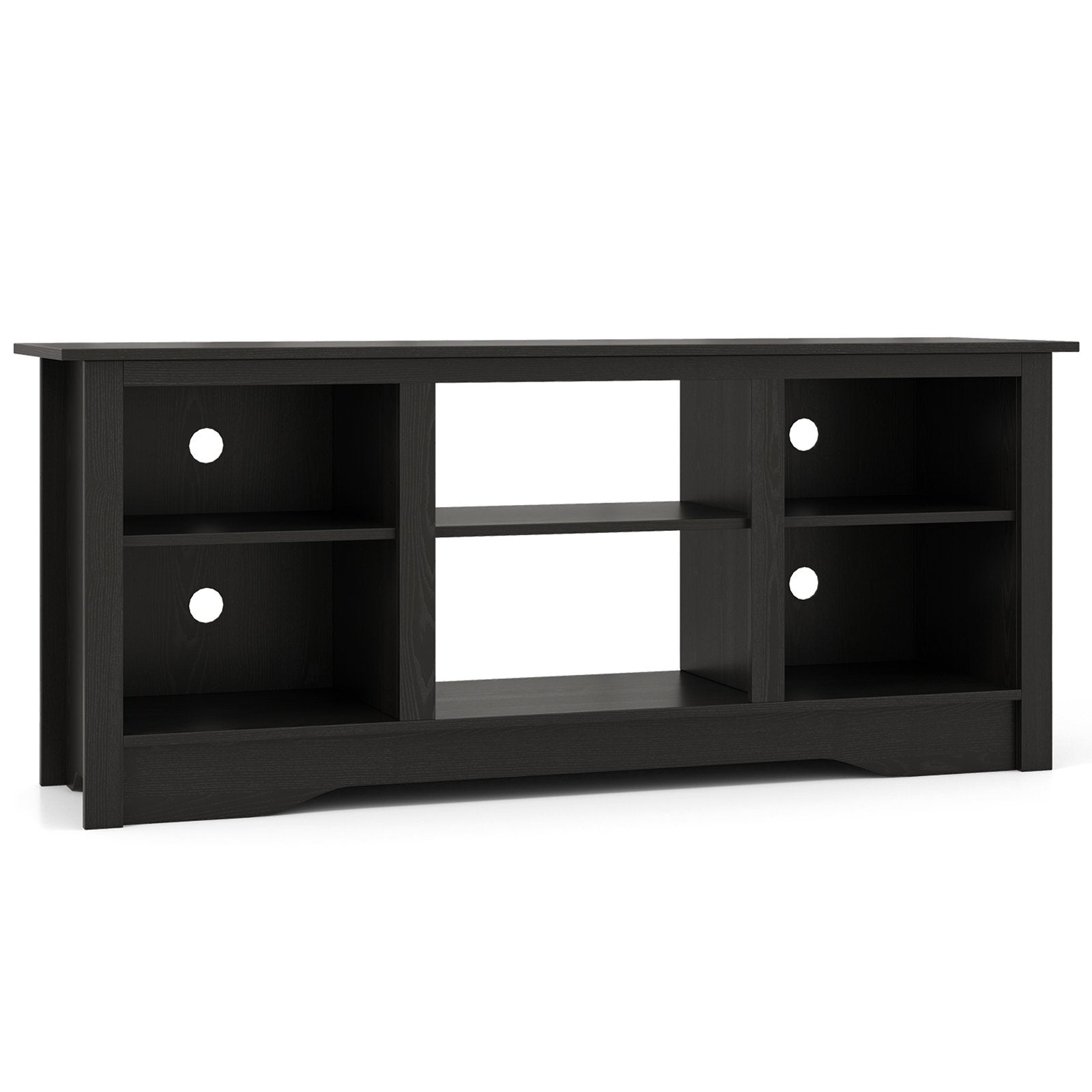 TV Stand for up to 65" Flat Screen TVs with Adjustable Shelves for 18" Electric Fireplace (Not Included), Black Entertainment Centers & TV Stands   at Gallery Canada