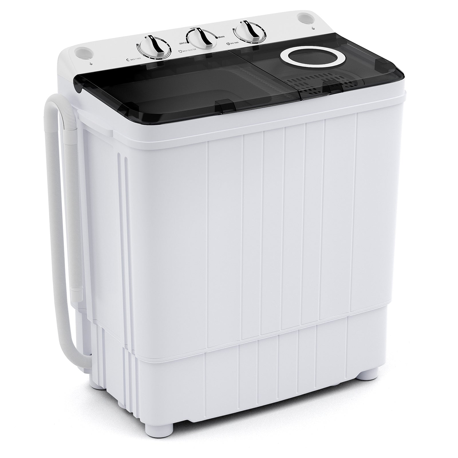 17.6 lbs Portable Washing Machine with Drain Pump, Gray Washing Machines Gray  at Gallery Canada