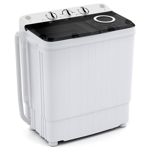 17.6 lbs Portable Washing Machine with Drain Pump, Gray