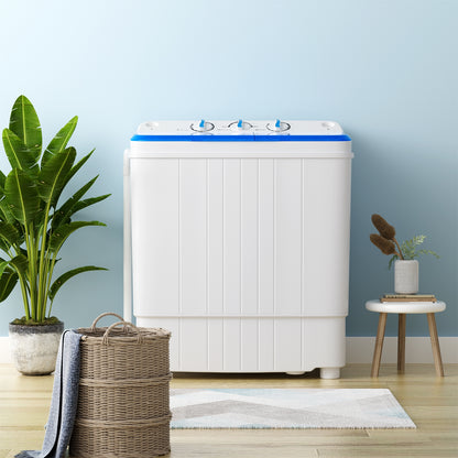 17.6 lbs Portable Washing Machine with Drain Pump, Blue Washing Machines   at Gallery Canada