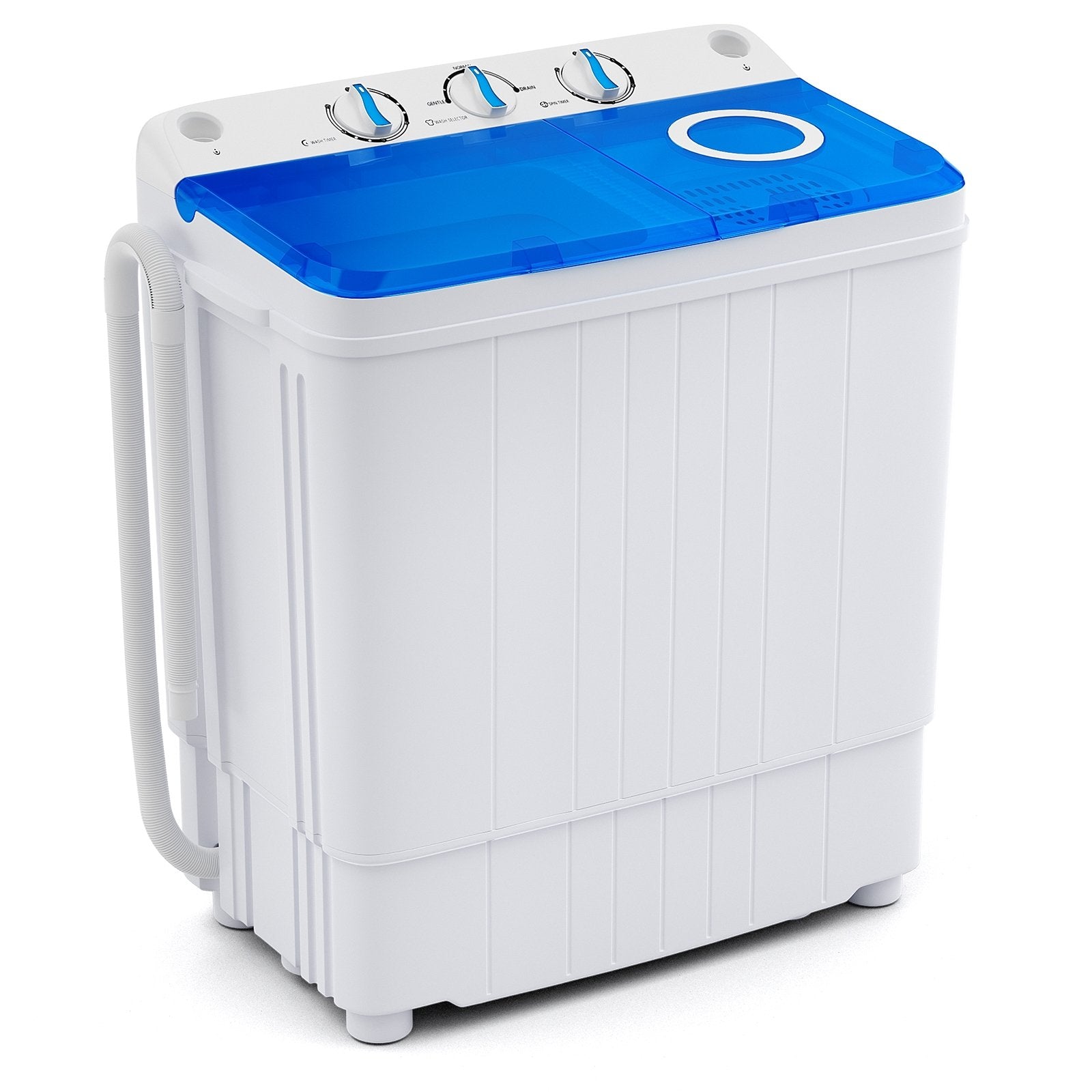 17.6 lbs Portable Washing Machine with Drain Pump, Blue Washing Machines Blue at Gallery Canada