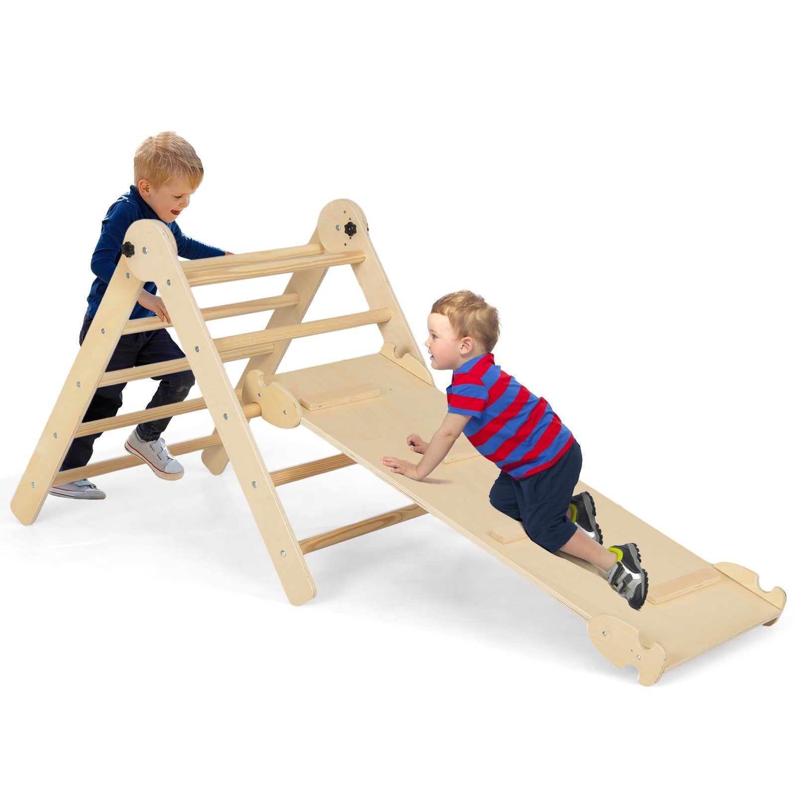 3-in-1 Triangular Climbing Toys for Toddlers, Natural Climbers & Slides   at Gallery Canada