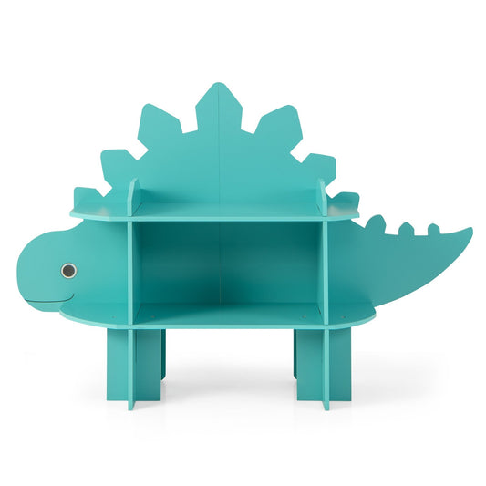 Kids Bookcase Shelf Toy Storage Organizer with Open Storage Shelves-Dinosaur, Green - Gallery Canada