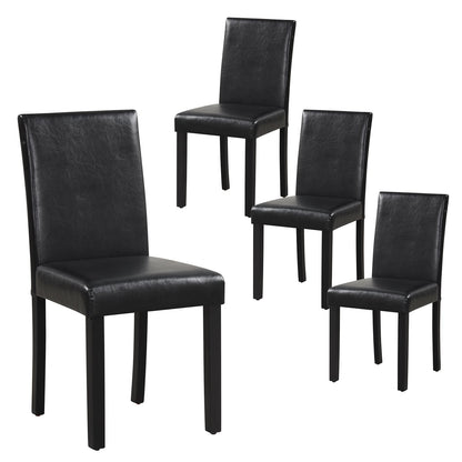 Dining Chair Set of 4 Upholstered Kitchen Dinette Chairs with Wood Frame, Black Dining Chairs   at Gallery Canada