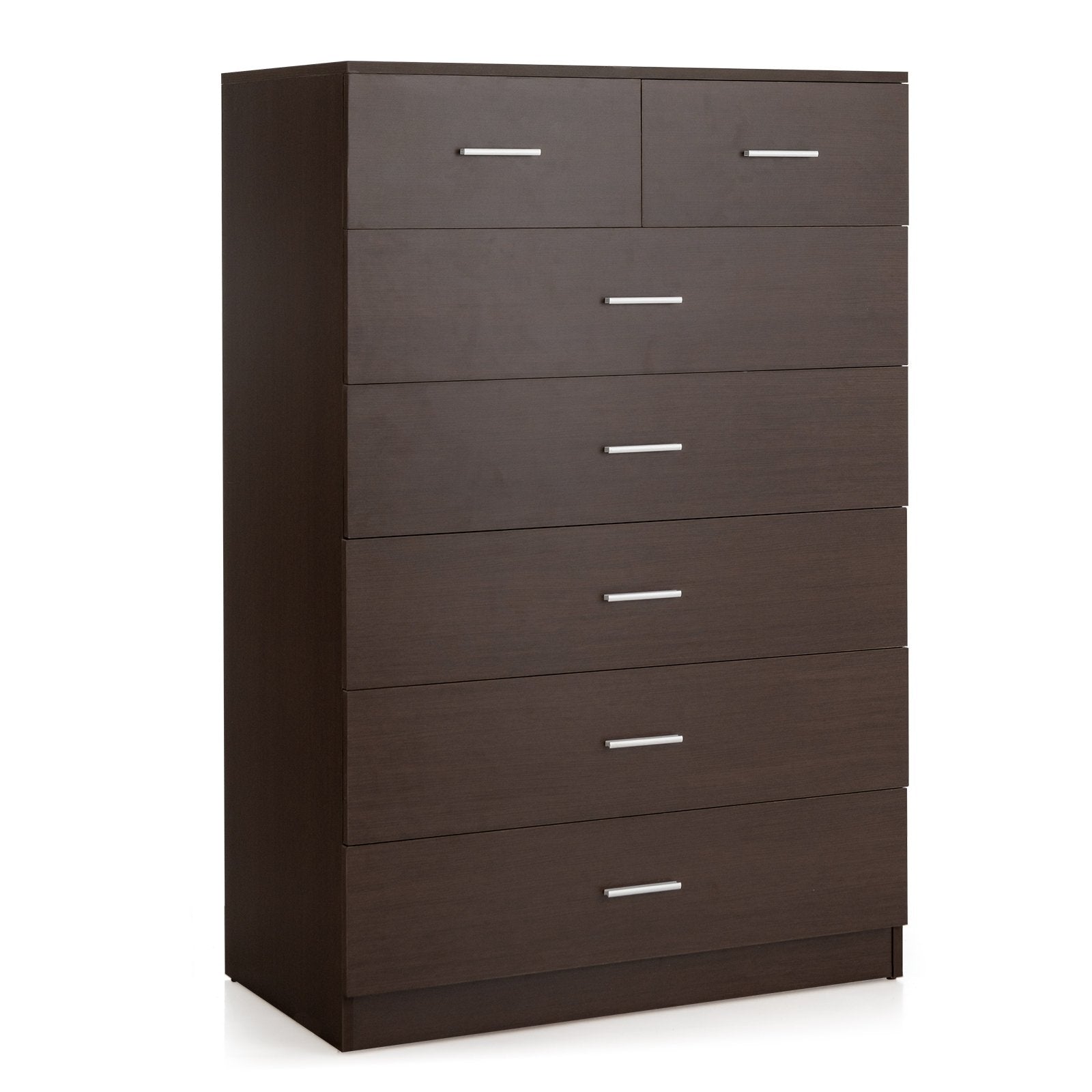 Wooden Chest of Drawers with Anti-toppling Device and Metal Handles, Espresso Cabinets & Chests   at Gallery Canada