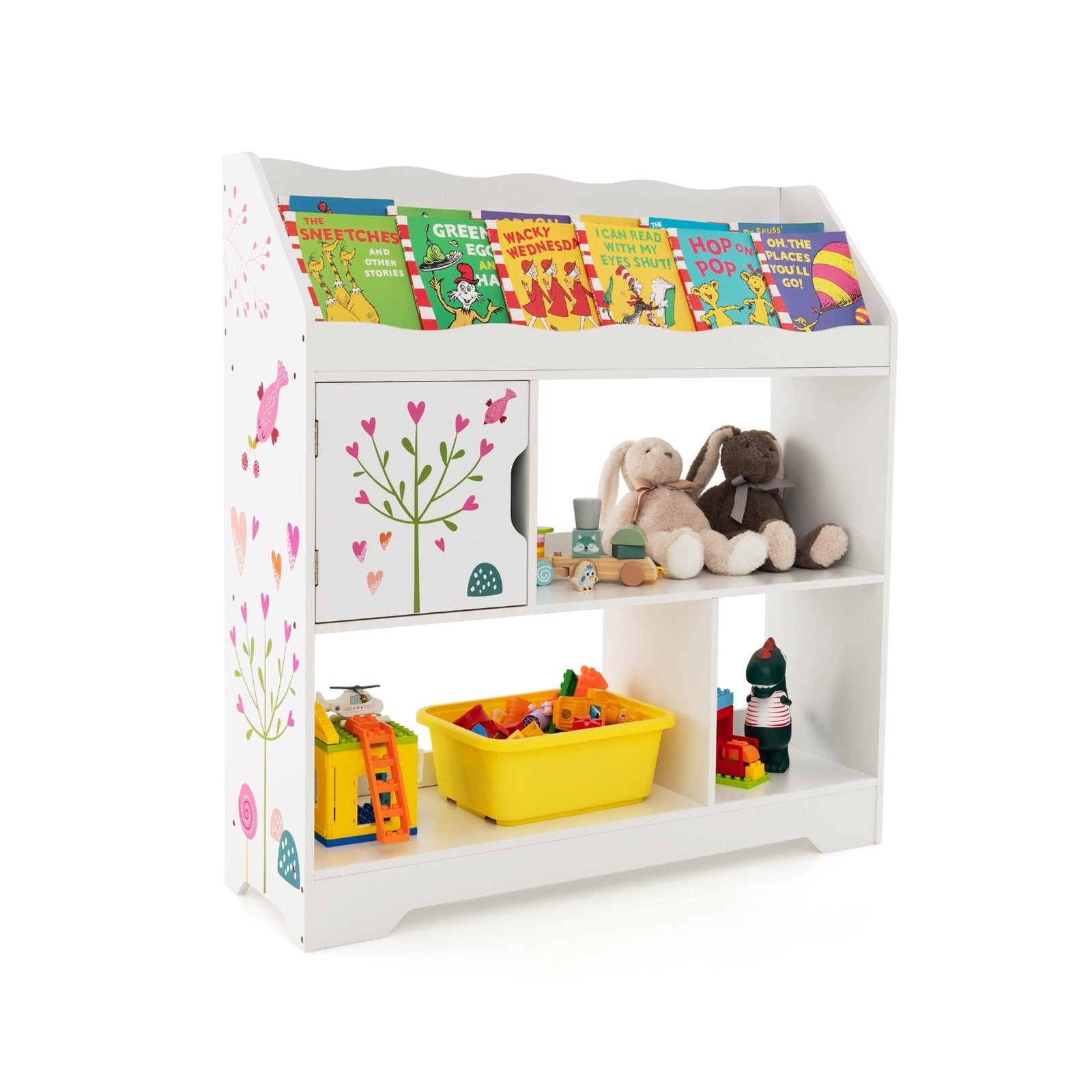 Kids Toy Storage Organizer with Book Shelf and Storage Cabinet, White Kids Storage   at Gallery Canada