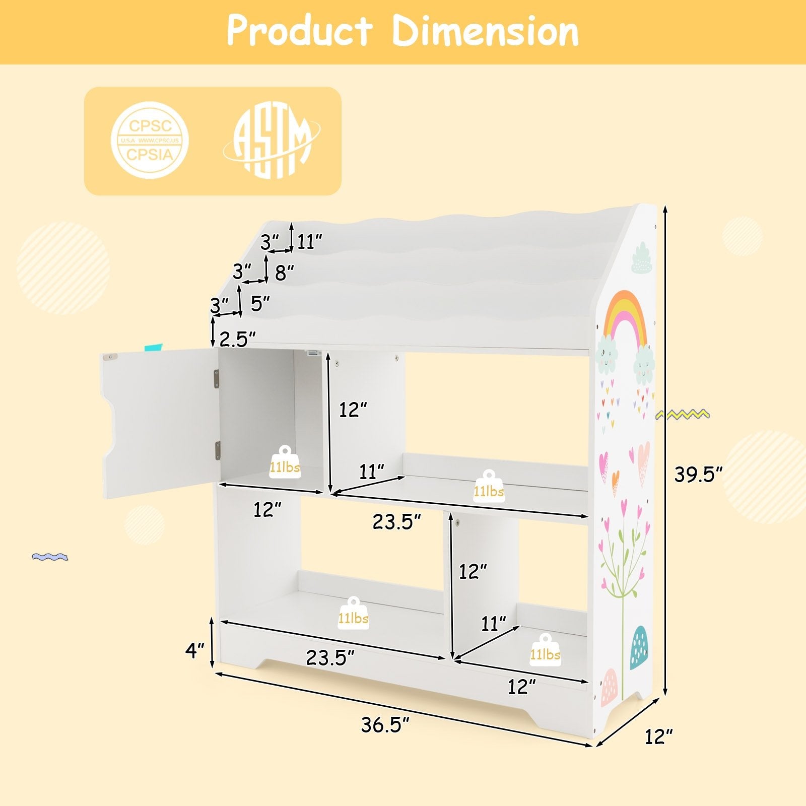 Kids Toy Storage Organizer with Book Shelf and Storage Cabinet, White Kids Storage   at Gallery Canada