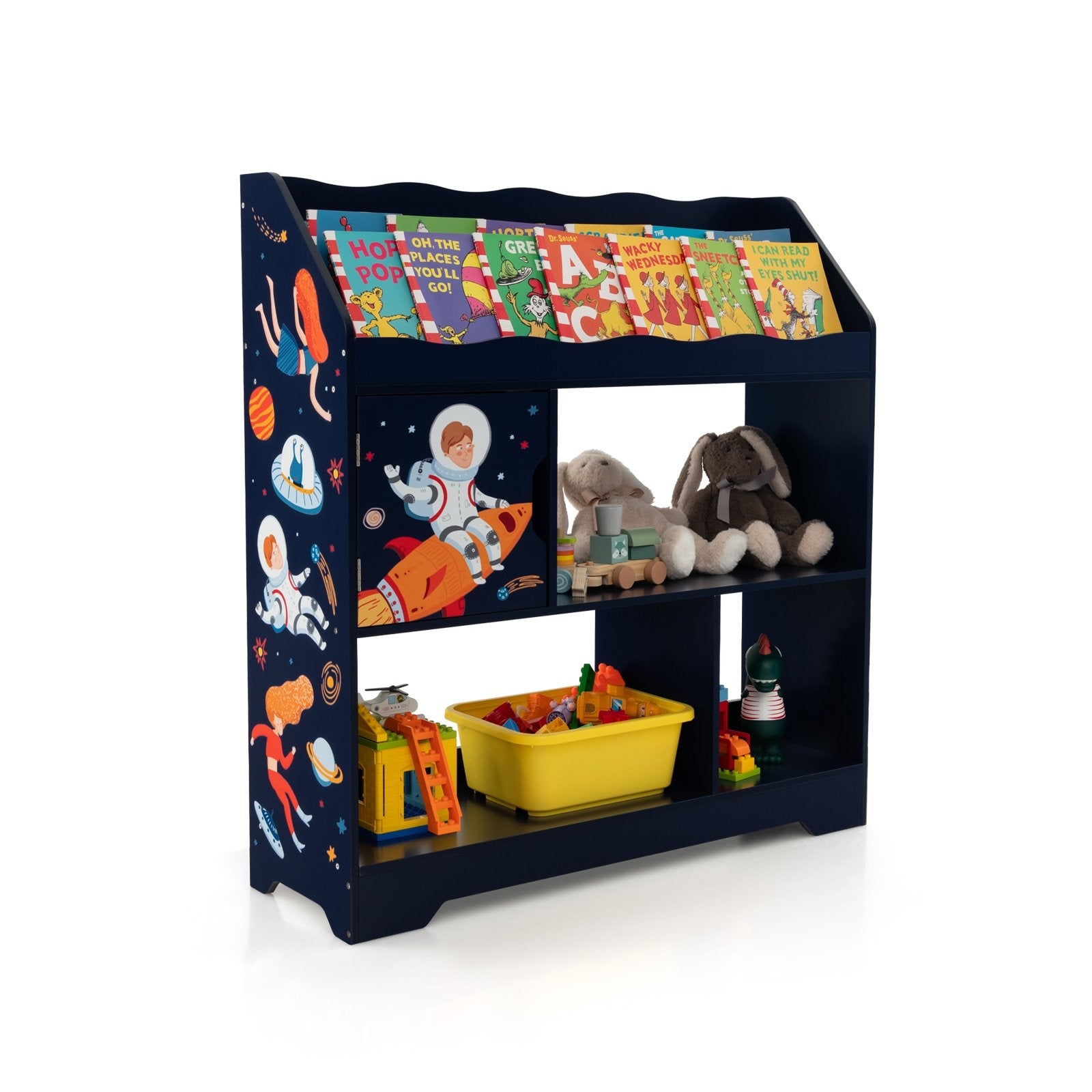 Kids Toy Storage Organizer with Book Shelf and Storage Cabinet, Navy Kids Storage   at Gallery Canada