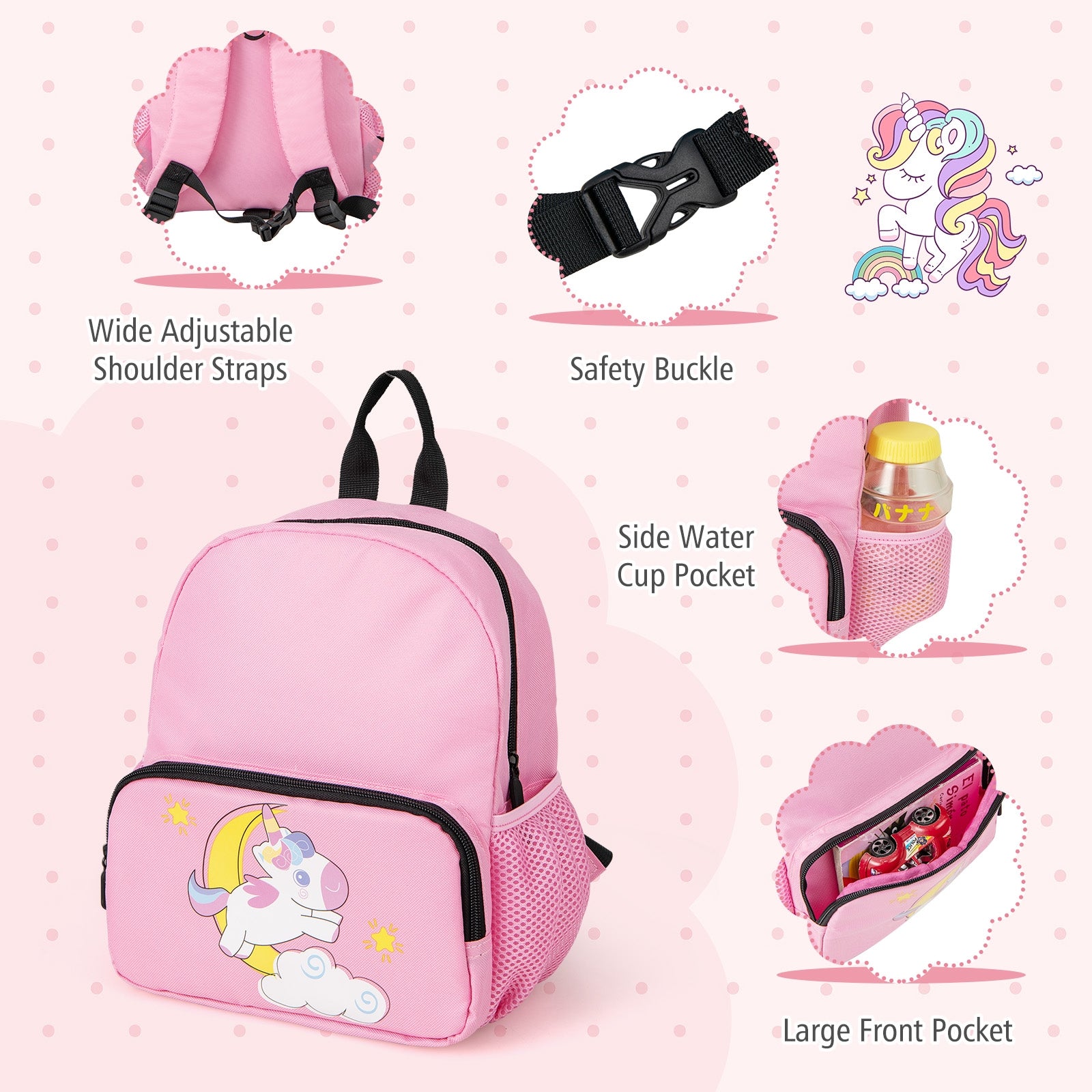 2 Pieces Kid Luggage Set with Spinner Wheels and Aluminum Handle, Pink Kids Luggage   at Gallery Canada