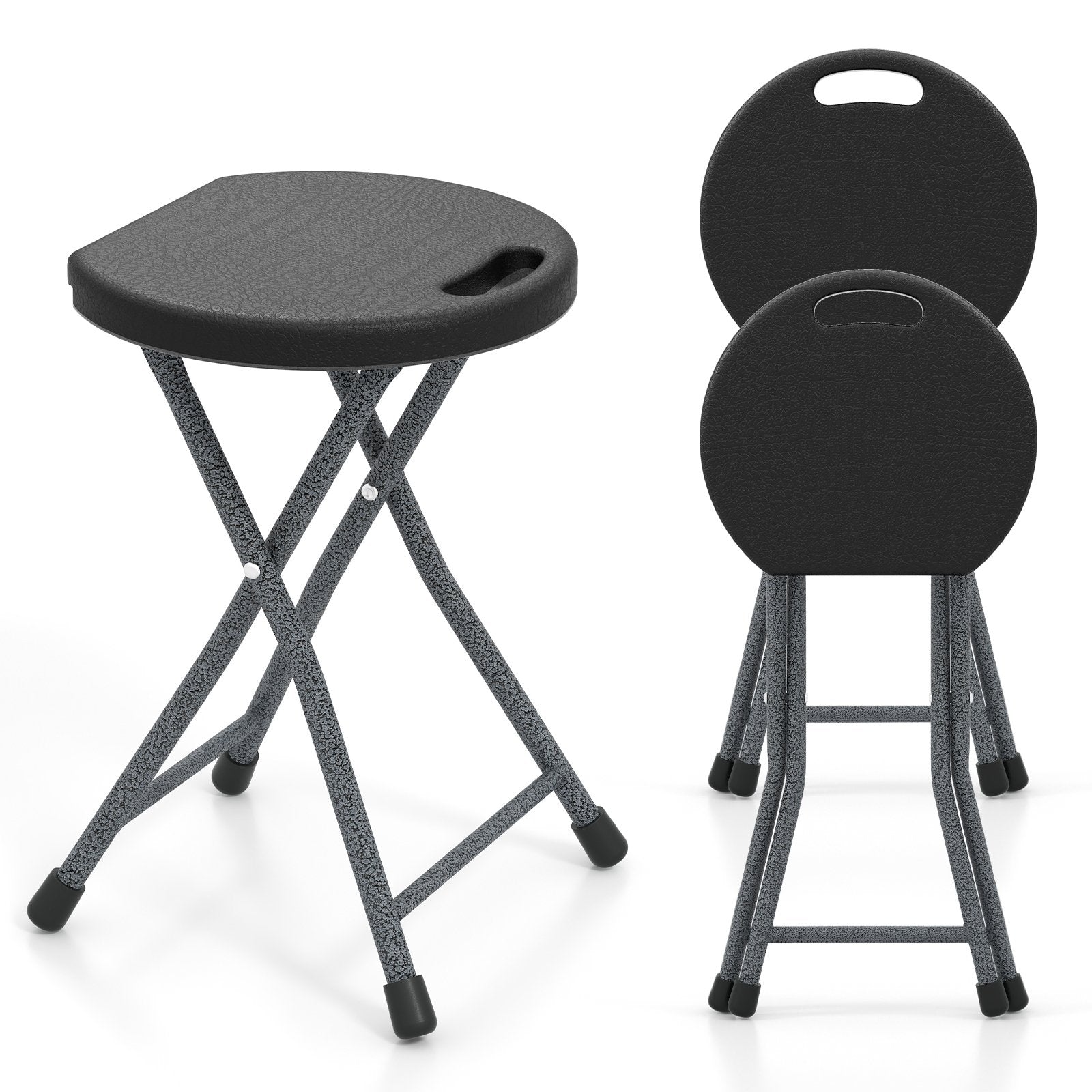 Folding Stool with Built-in Handle for Adults-2 Pieces Camping Furniture   at Gallery Canada