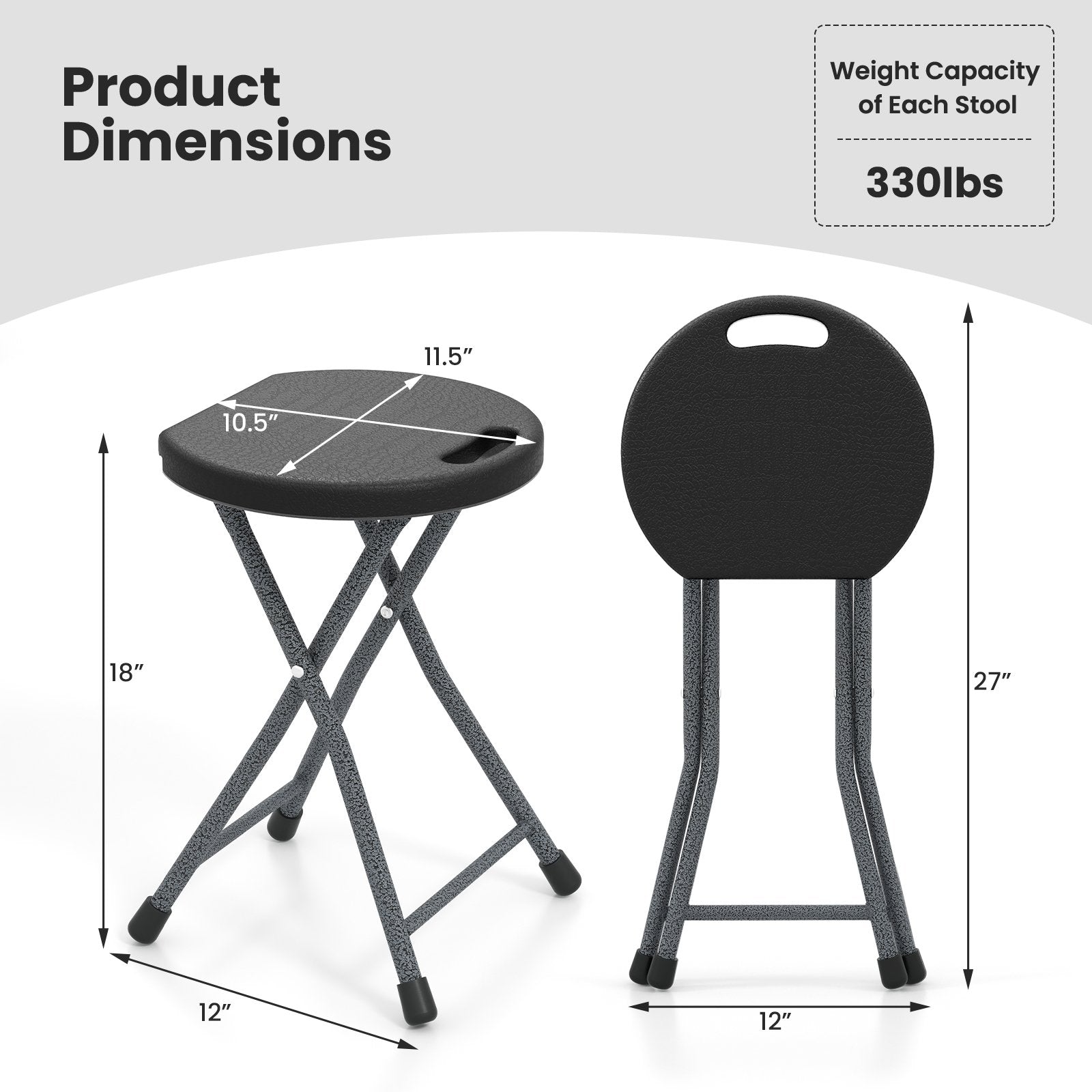 Folding Stool with Built-in Handle for Adults-1 Piece Camping Furniture   at Gallery Canada