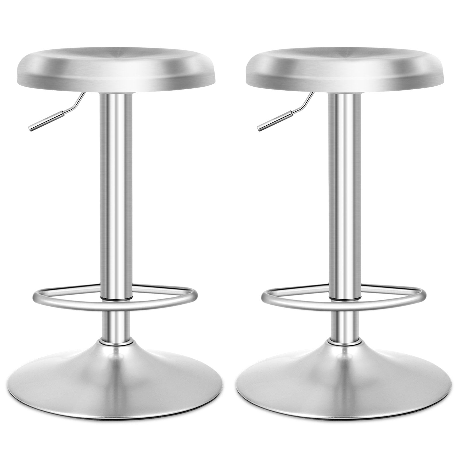 Modern Swivel Adjustable Height Bar Stool with Footrest-2 Pieces Bar Stools   at Gallery Canada