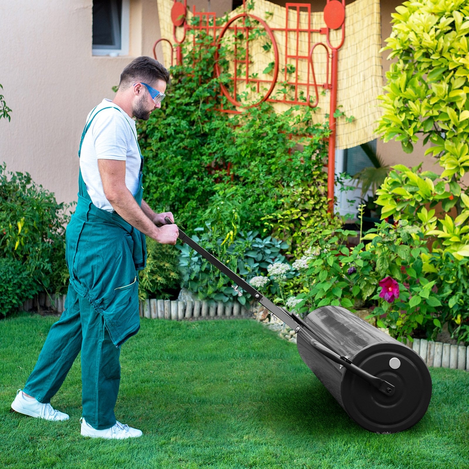 39 Inch Wide Push/Tow Lawn Roller, Black Lawn Care Tools   at Gallery Canada