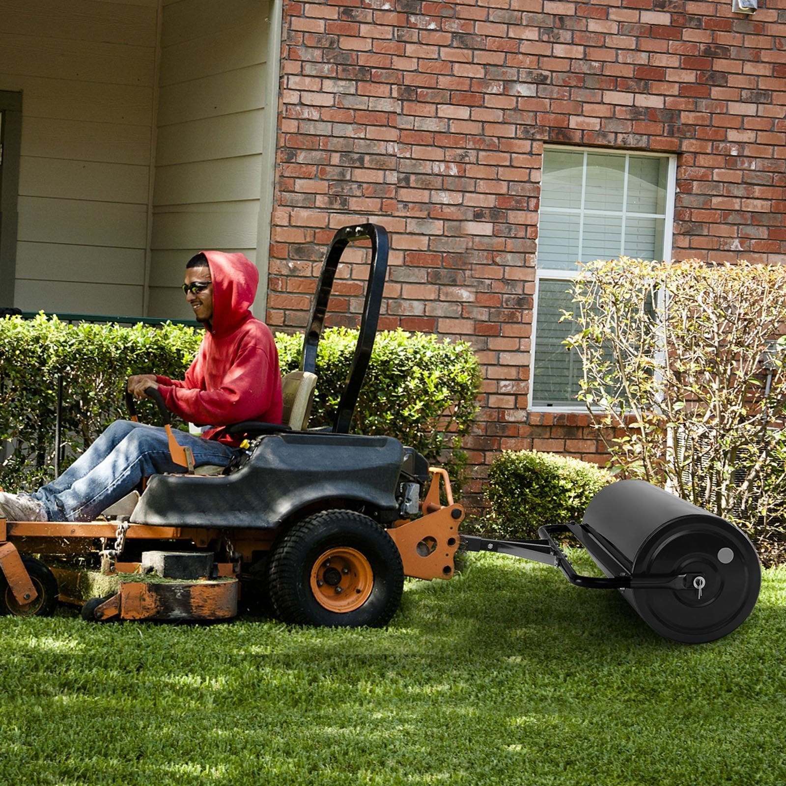 39 Inch Wide Push/Tow Lawn Roller, Black Lawn Care Tools   at Gallery Canada