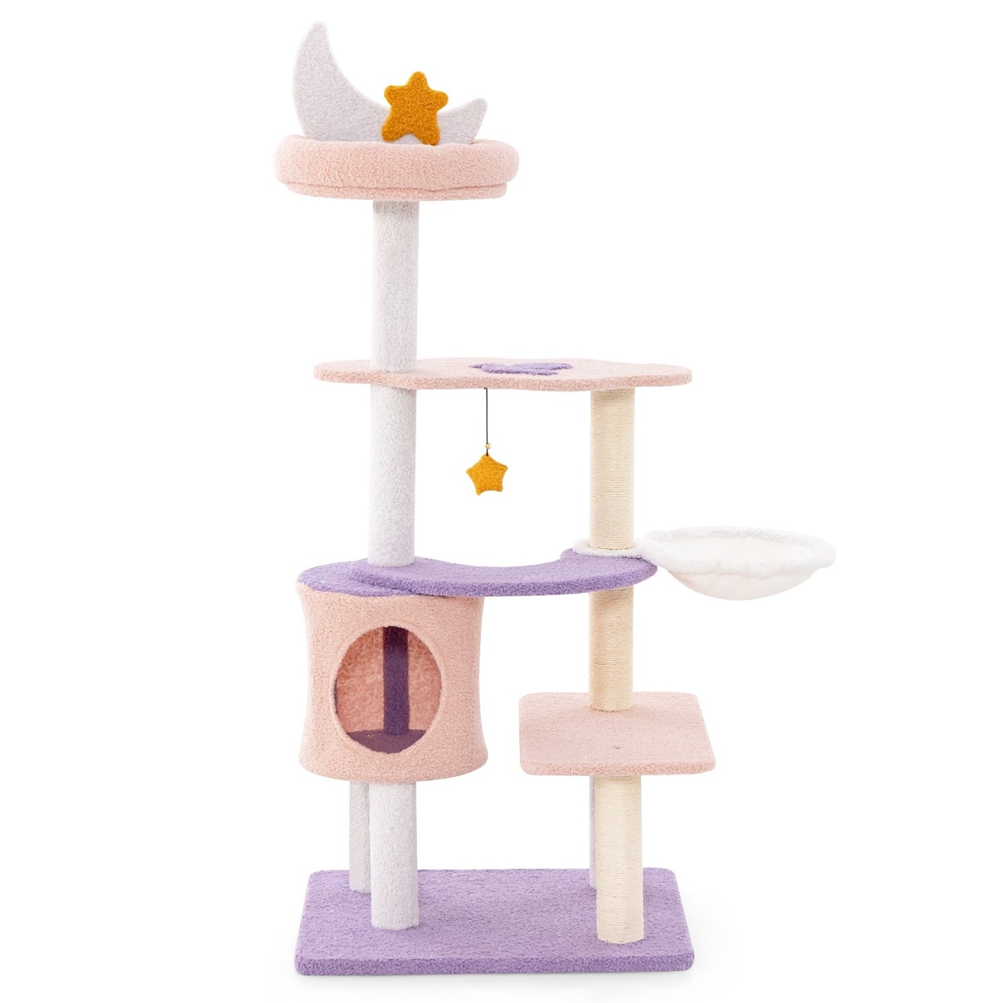 Multi-level Cat Tower with Sisal Covered Scratching Posts-S, Purple Cat Trees Condos & Scratchers   at Gallery Canada