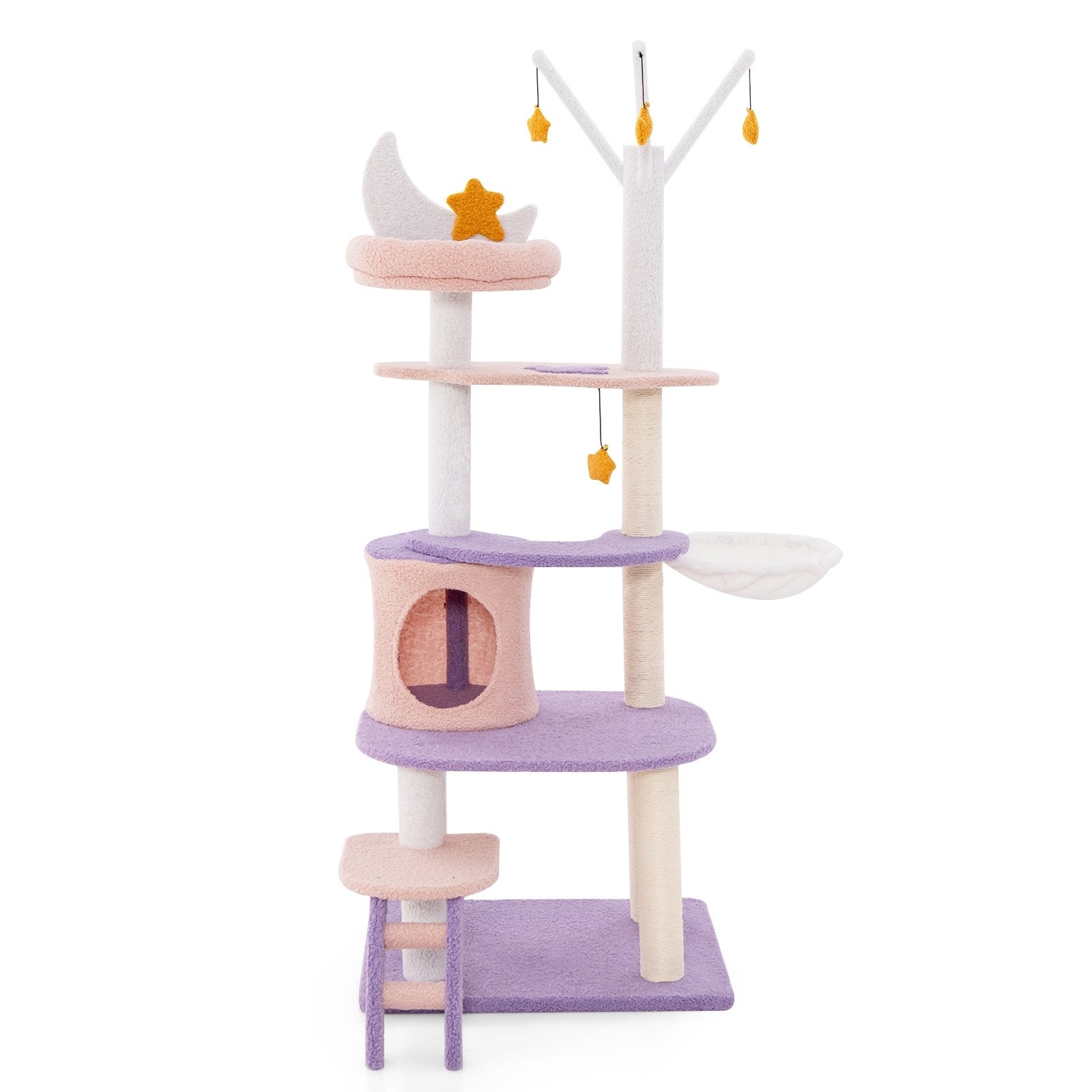 Multi-level Cat Tower with Sisal Covered Scratching Posts-M, Purple Cat Trees Condos & Scratchers   at Gallery Canada