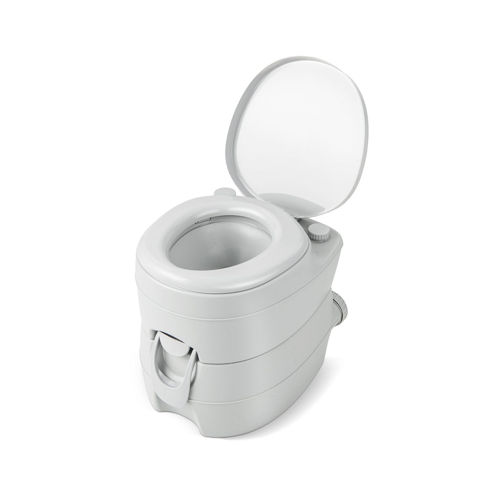 Portable Toilet Compact Indoor Outdoor Commode with 5.2 Gallon Detachable Waste Tank, Gray Portable Toilets & Showers   at Gallery Canada