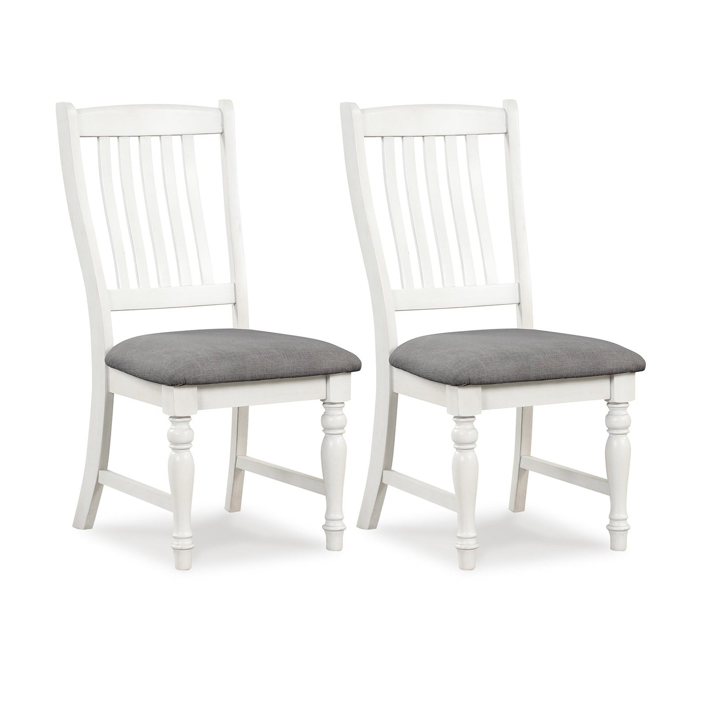 Set of 2 Dining Chairs Kitchen Side Chair with Solid Wood Legs, White - Gallery Canada