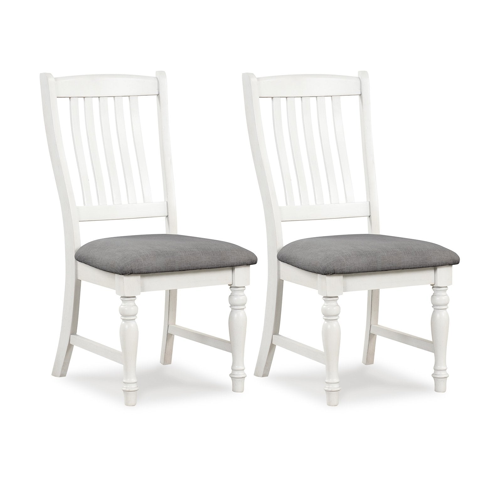 Set of 2 Dining Chairs Kitchen Side Chair with Solid Wood Legs, White Dining Chairs   at Gallery Canada