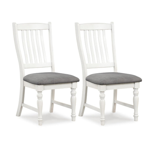 Set of 2 Dining Chairs Kitchen Side Chair with Solid Wood Legs, White