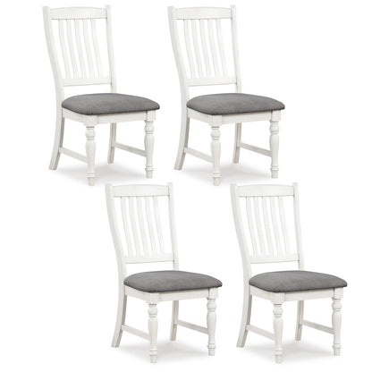 Set of 2 Dining Chairs Kitchen Side Chair with Solid Wood Legs, White - Gallery Canada