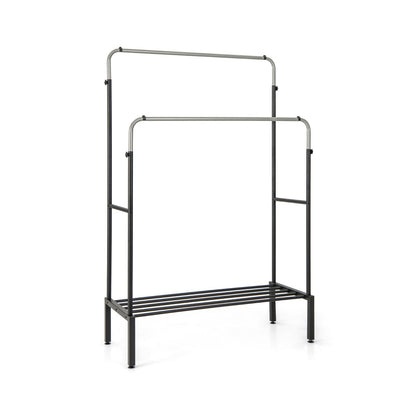 Double Rod Clothes Garment Rack with Adjustable Heights, Silver Coat Racks & Hall Trees   at Gallery Canada