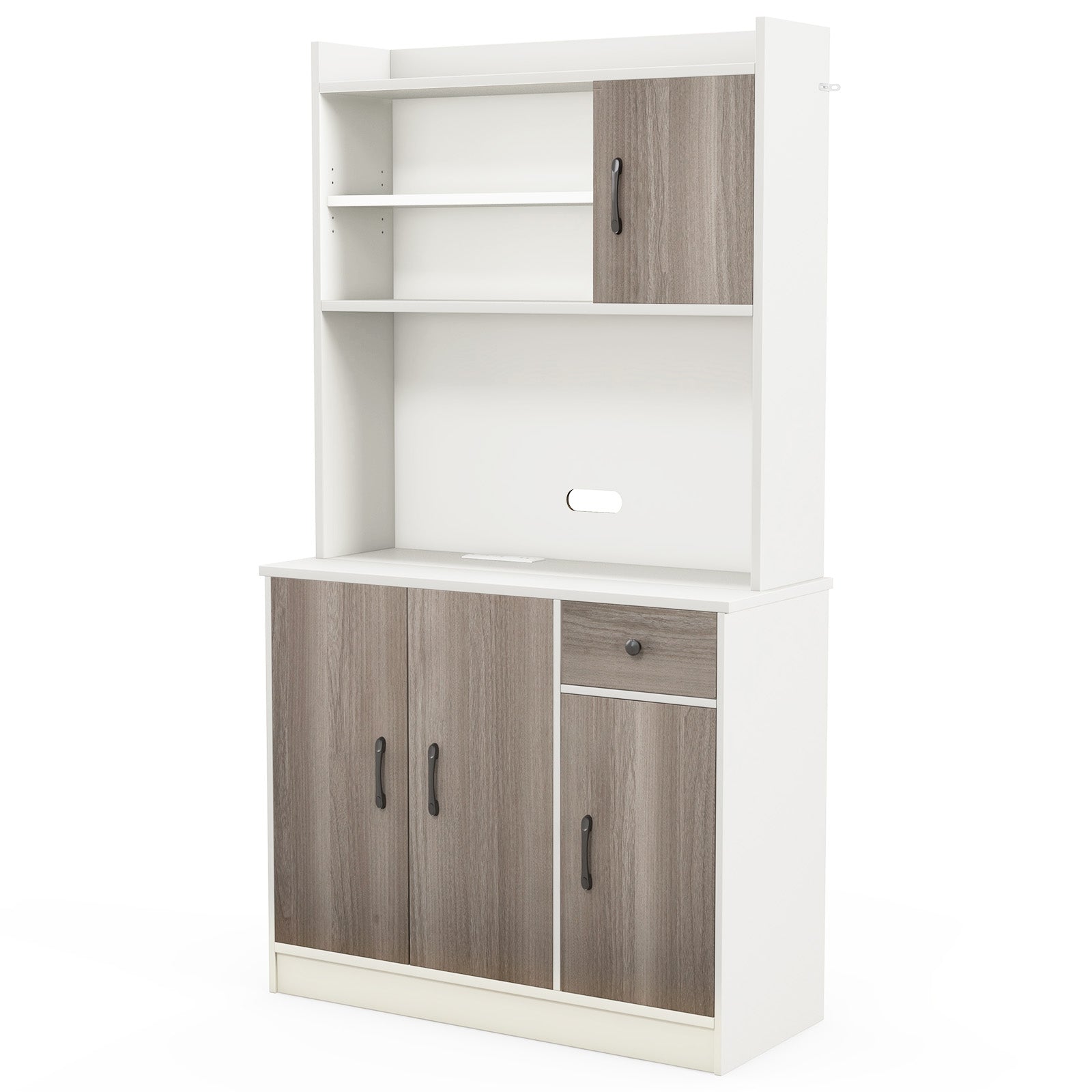 71 Inch Kitchen Pantry Storage Cabinet Buffet Sideboard with Built-in Charge Station, White Sideboards Cabinets & Buffets at Gallery Canada