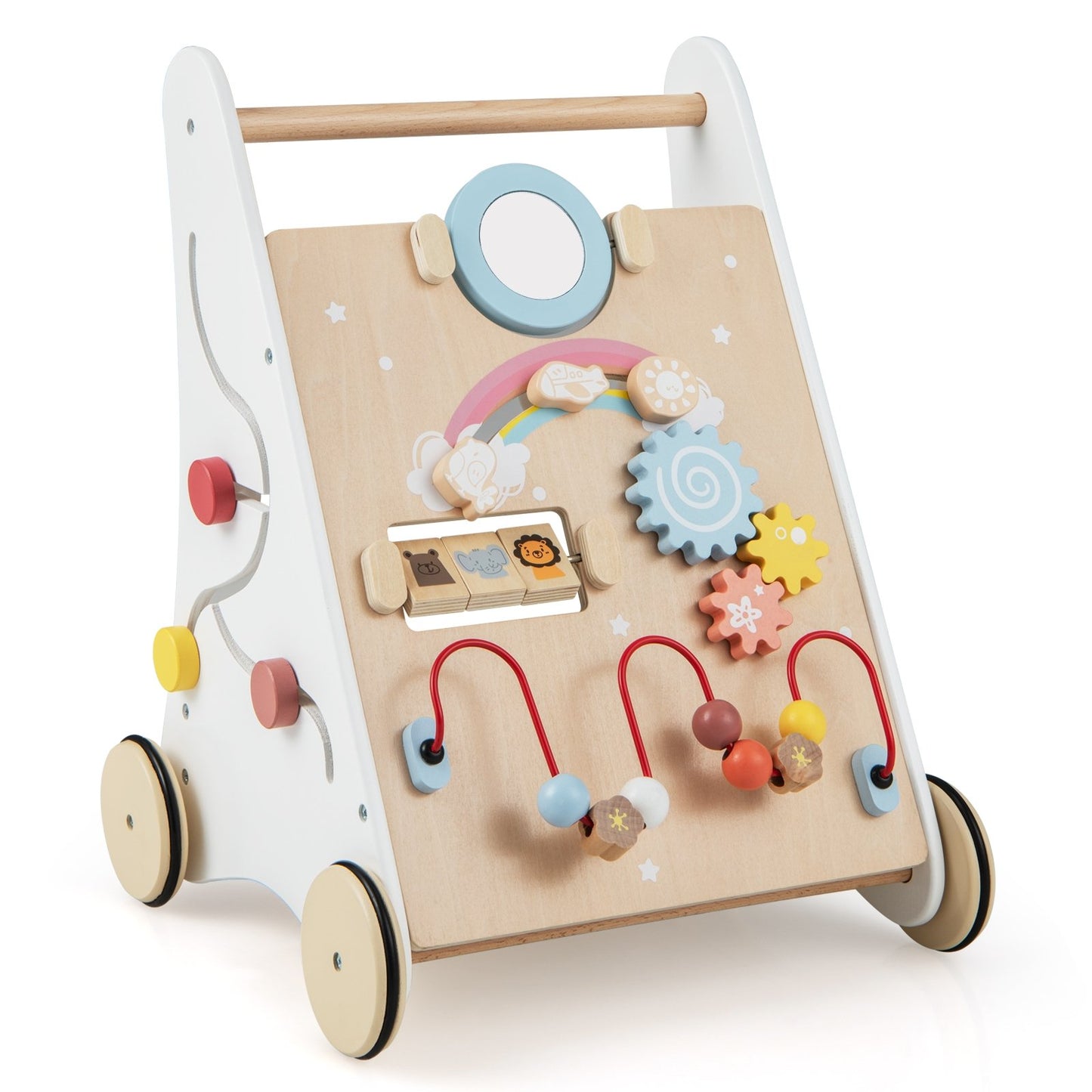 Wooden Baby Walker with Multiple Activities Center for Over 1 Year Old, White Baby Walkers   at Gallery Canada