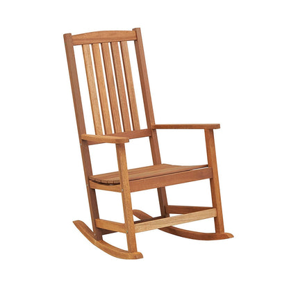 Patio Rocking Chair Ergonomic High-Back Outdoor Rocker with Smooth Rocking Base, Natural Patio Rocking Chairs & Gliders   at Gallery Canada