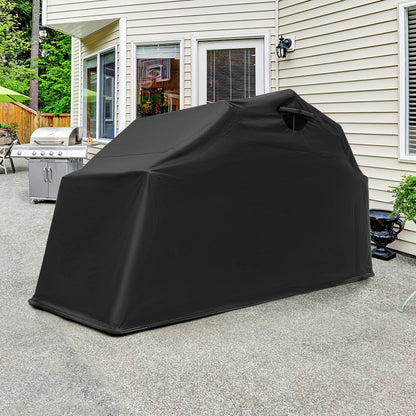 Outdoor Motorcycle Shelter Waterproof Motorbike Storage Tent with Cover, Black Carports   at Gallery Canada