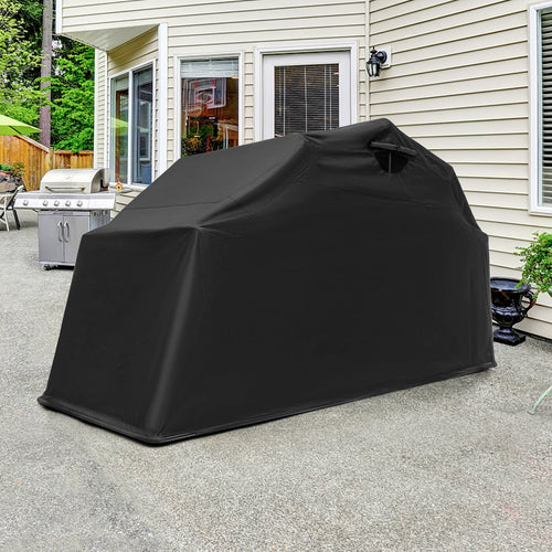 Outdoor Motorcycle Shelter Waterproof Motorbike Storage Tent with Cover, Black