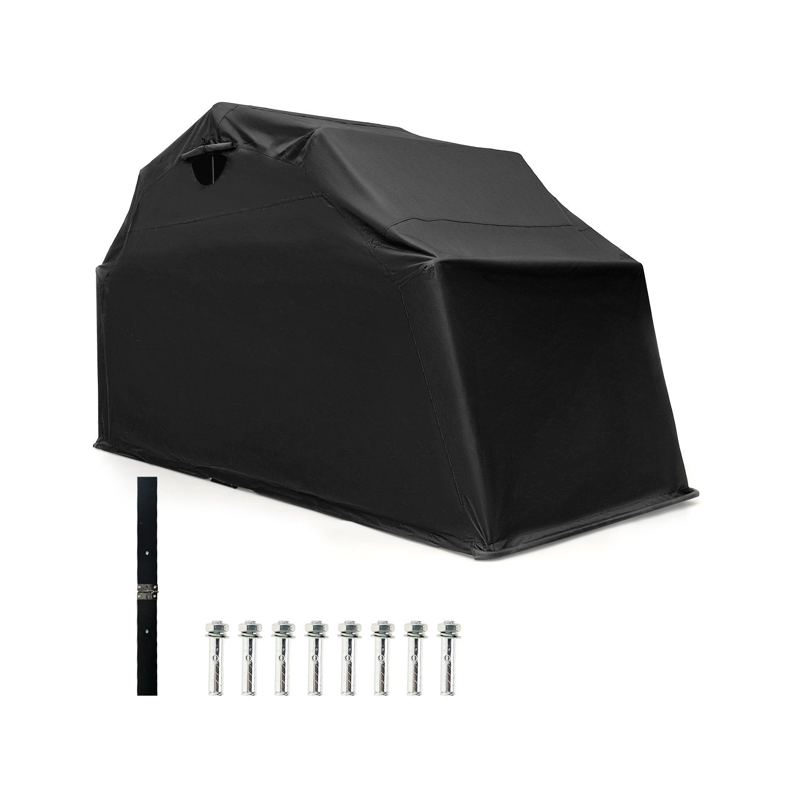 Outdoor Motorcycle Shelter Waterproof Motorbike Storage Tent with Cover, Black Carports   at Gallery Canada