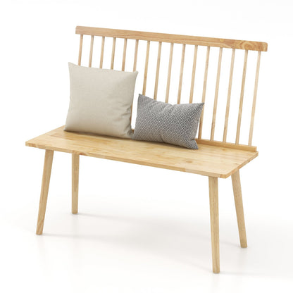 Entryway Bench for 2 with Spindle Back for Kitchen Dining Room Hallway, Natural - Gallery Canada