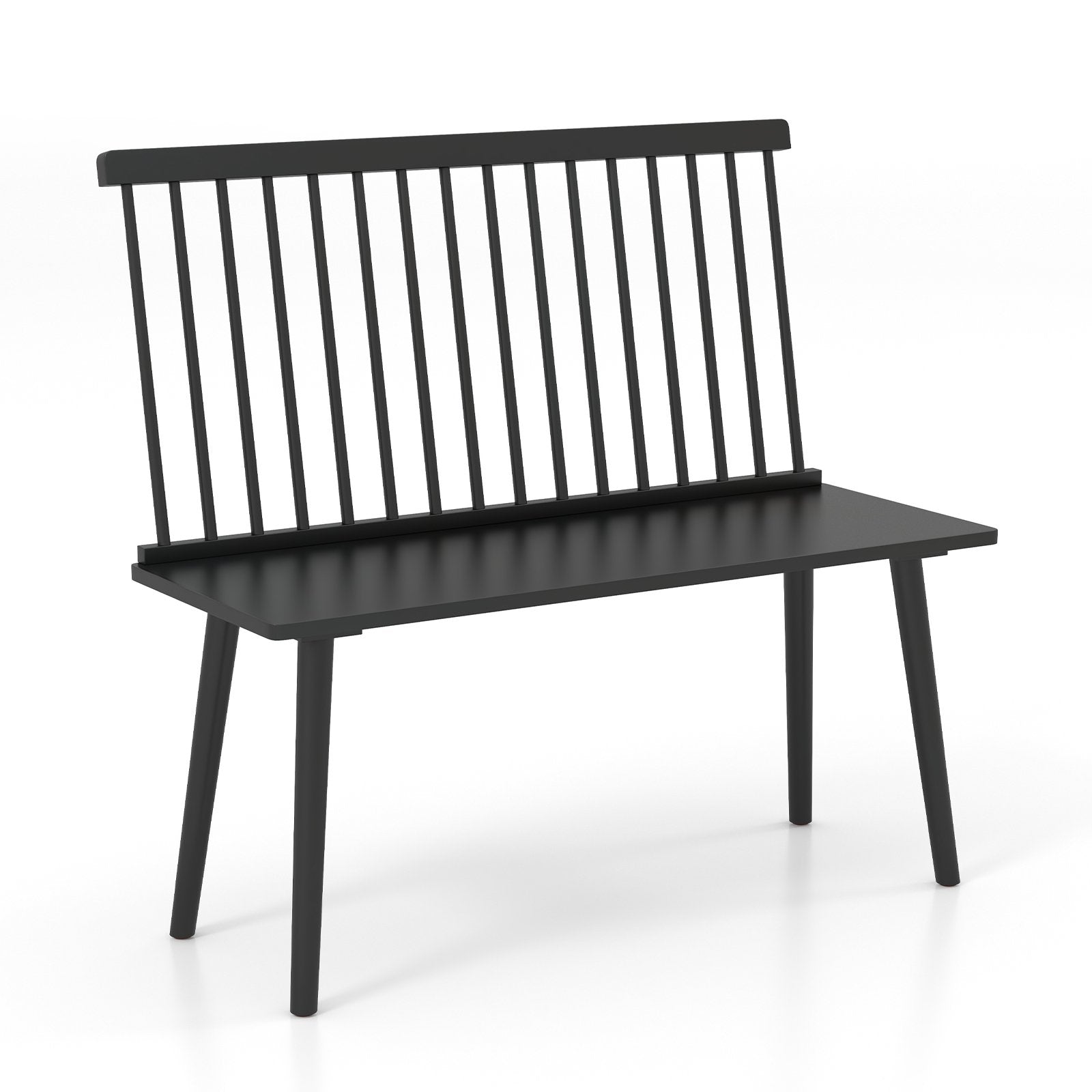 Entryway Bench for 2 with Spindle Back for Kitchen Dining Room Hallway, Black Dining Chairs   at Gallery Canada