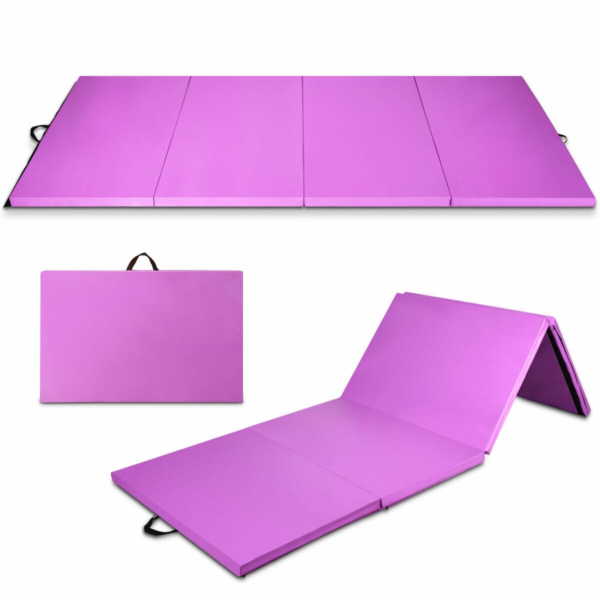 4 Feet x 10 Feet x 2 Inch Folding Gymnastics Tumbling Gym Mat, Pink Yoga & Gym Mats   at Gallery Canada