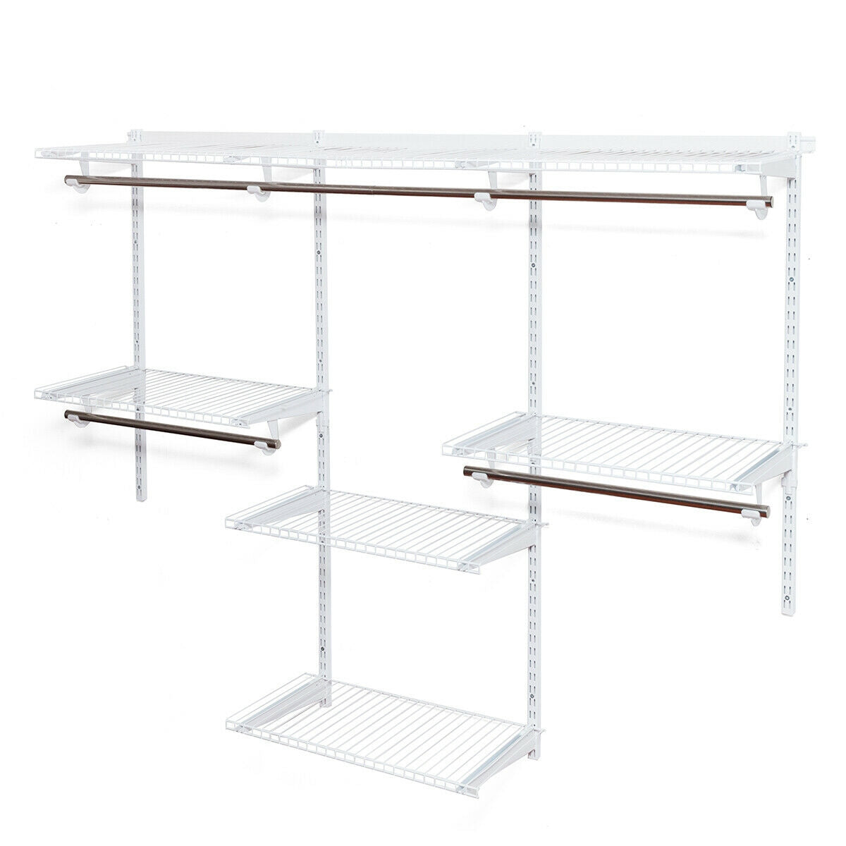 Adjustable Wall Mounted Closet Rack System with Shelf, White Clothing & Closet Storage at Gallery Canada