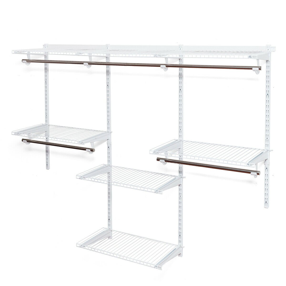 Adjustable Wall Mounted Closet Rack System with Shelf, White Clothing & Closet Storage   at Gallery Canada