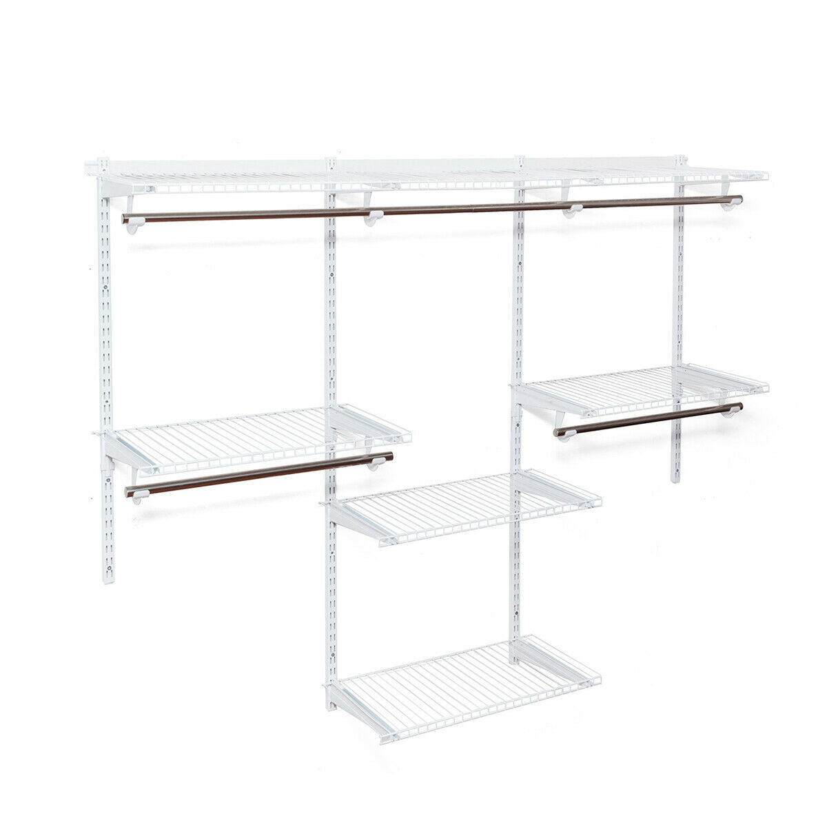 Adjustable Wall Mounted Closet Rack System with Shelf, White Clothing & Closet Storage at Gallery Canada