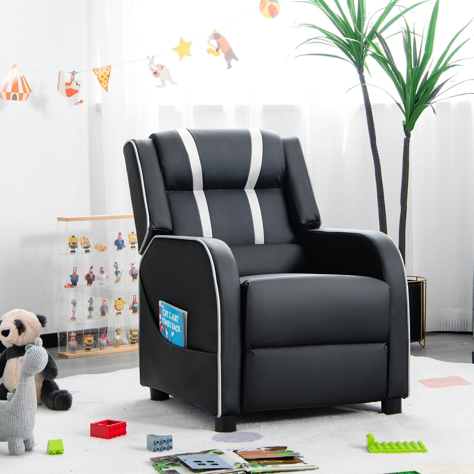 Kids Recliner Chair with Side Pockets and Footrest, White Kids Chairs & Seating   at Gallery Canada