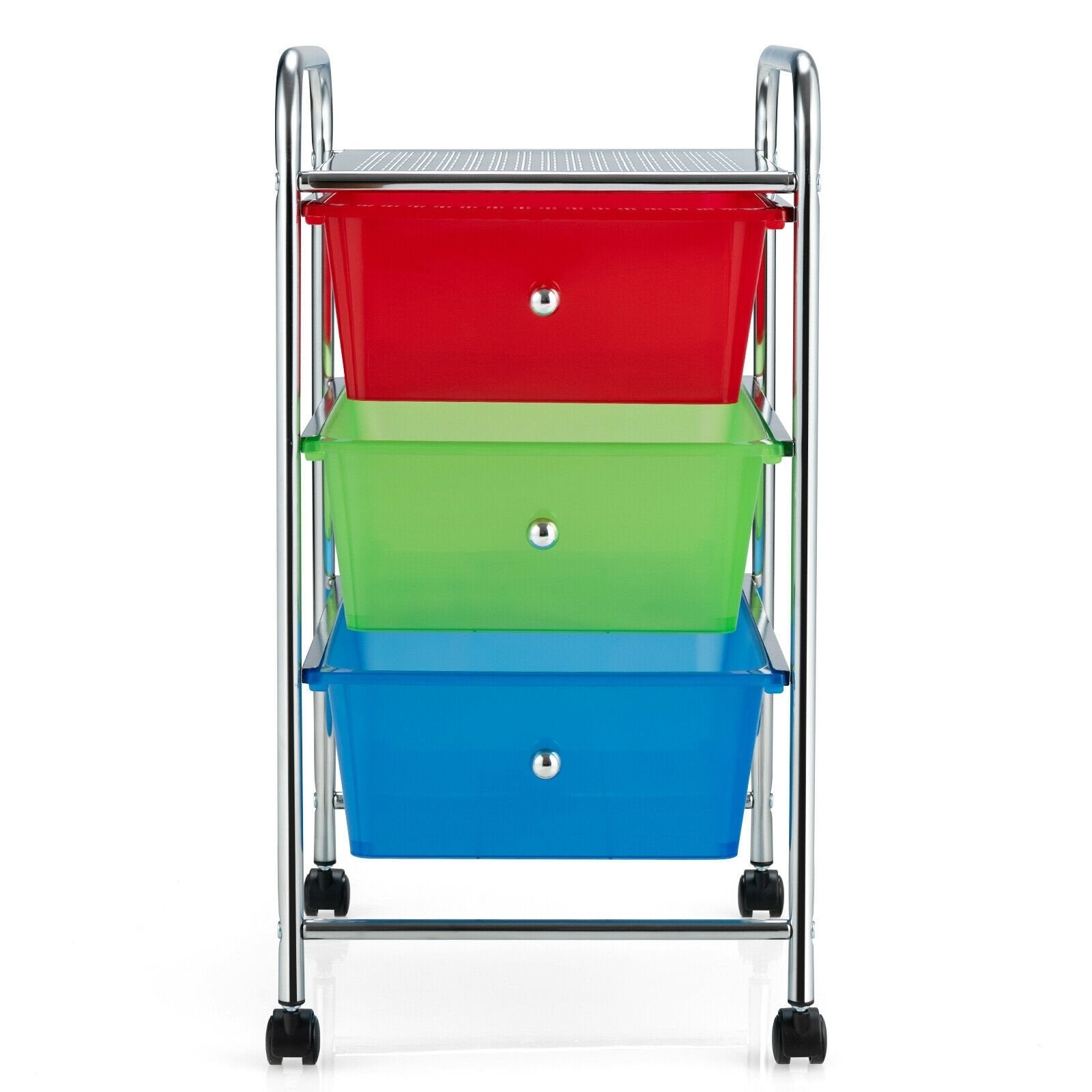 3-Drawer Rolling Storage Cart with Plastic Drawers for Office-RGB, Sheer Rainbow - Gallery Canada