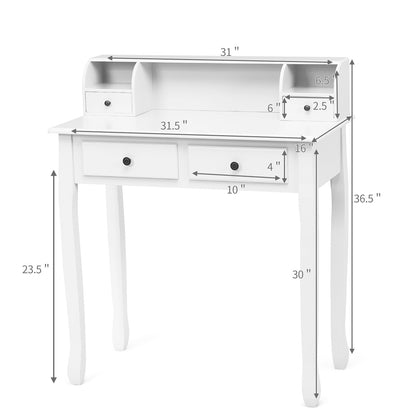 Removable Floating Organizer 2-Tier Mission Home Computer Vanity Desk-white, White Writing Desks   at Gallery Canada