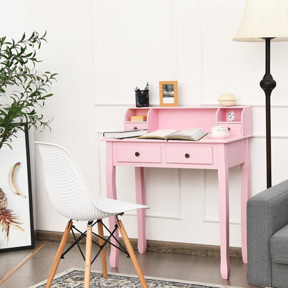 Removable Floating Organizer 2-Tier Mission Home Computer Vanity Desk, Pink Writing Desks   at Gallery Canada