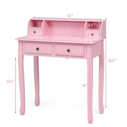 Removable Floating Organizer 2-Tier Mission Home Computer Vanity Desk, Pink Writing Desks   at Gallery Canada