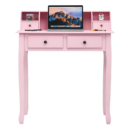 Removable Floating Organizer 2-Tier Mission Home Computer Vanity Desk, Pink Writing Desks   at Gallery Canada