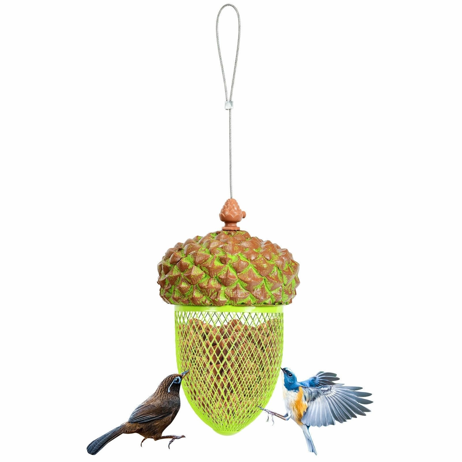 Metal Acorn Wild Bird Feeder Outdoor Hanging Food Dispenser for Garden Yard, Brown Chicken Coops   at Gallery Canada