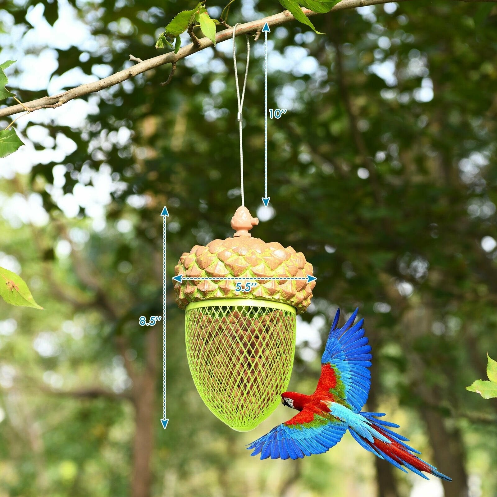 Metal Acorn Wild Bird Feeder Outdoor Hanging Food Dispenser for Garden Yard, Brown Chicken Coops   at Gallery Canada