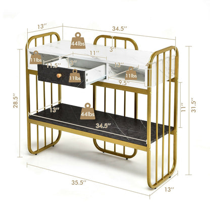 Console Table with Drawer Storage Shelf Wide Tabletop, White Console Tables   at Gallery Canada