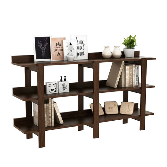 59 Inch Console Table with 3-tier Open Shelf for Front Hall  Hallway and Foyer, Walnut - Gallery Canada