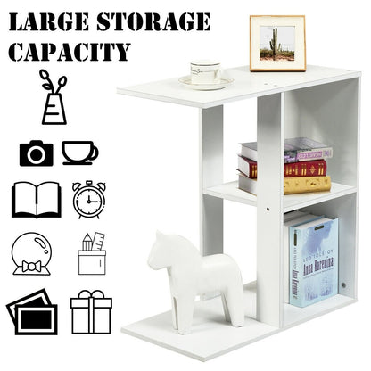 3-Tier Narrow Side Table with Storage Shelf, White End & Side Tables   at Gallery Canada