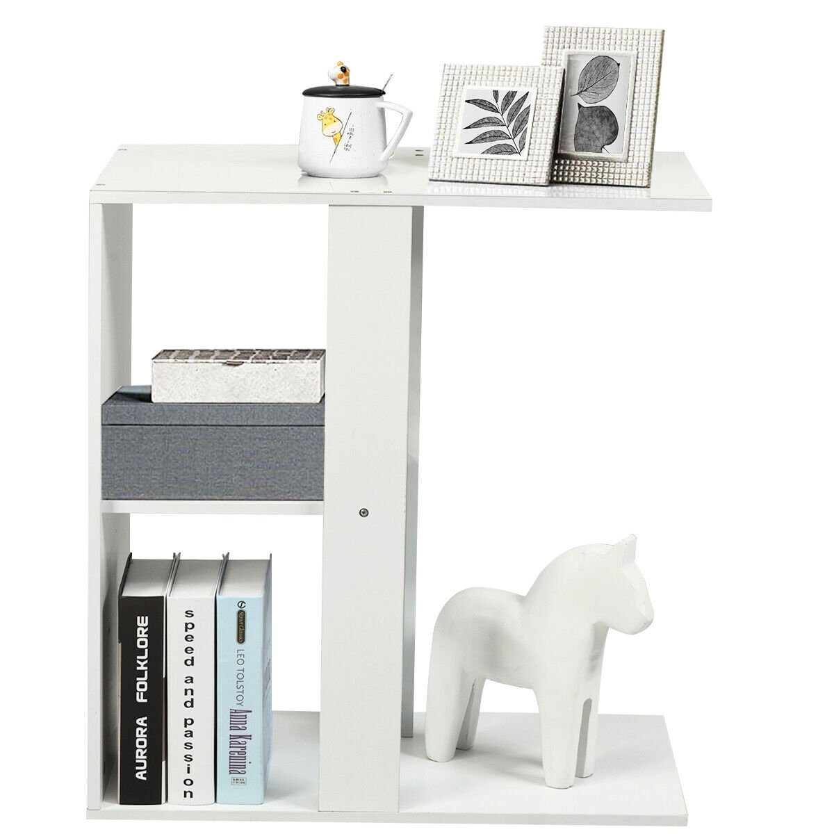 3-Tier Narrow Side Table with Storage Shelf, White End & Side Tables   at Gallery Canada